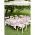 thumbnail image 4 of Outdoor Tablecloth with Umbrella Hole for Patio/Picnic/Party/Camping, Pink Shell Coastal Waterproof Table Cloth Rectangle Table Cover Washable, Summer Beach Conch Ocean Striped (54"x 80"), 4 of 9