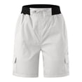thumbnail image 6 of RYRJJ Women's Cargo Shorts Multi Pockets Casual Summer High Waisted Casual Shorts for Women Trendy Summer Outdoor Hiking Shorts(White,XL), 6 of 8