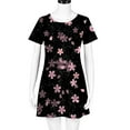 thumbnail image 5 of Pntutb Women's Plain Short Sleeve Loose Dress Floral Sunflower Print Dress, 5 of 6