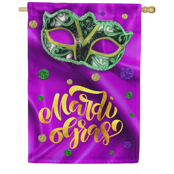 America Forever Flags Mardi Gras Doubloons, Mardi Gras House Flag, Masquerade Masks Fleur De Lis Carnival 28 x 40 Inch Double Sided Seasonal Yard Outdoor Holiday Decorative Flag
