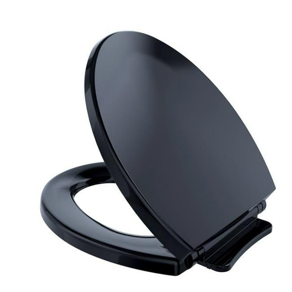 SS113 No.51 SoftClose Non Slamming, Slow Close Round Toilet Seat & Lid, Ebony