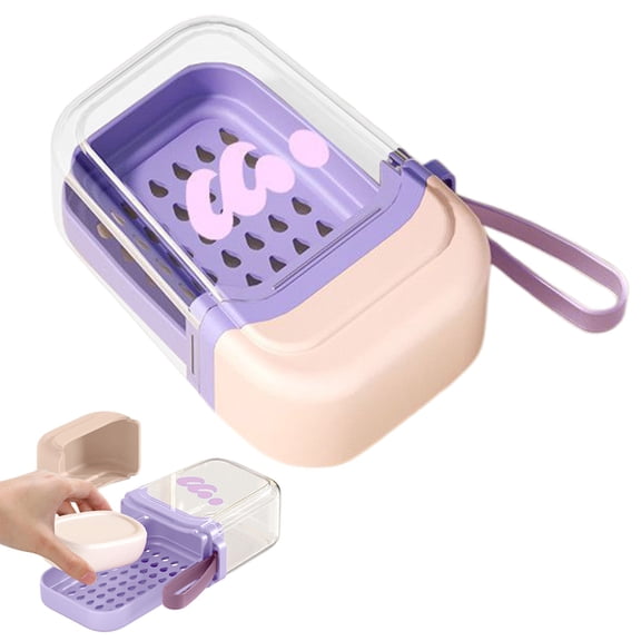Clearance Purple Portable Travel Soap Box - Leakproof Bar Soap Holder for Bathroom, Shower, Gym, Camping, and Vacation