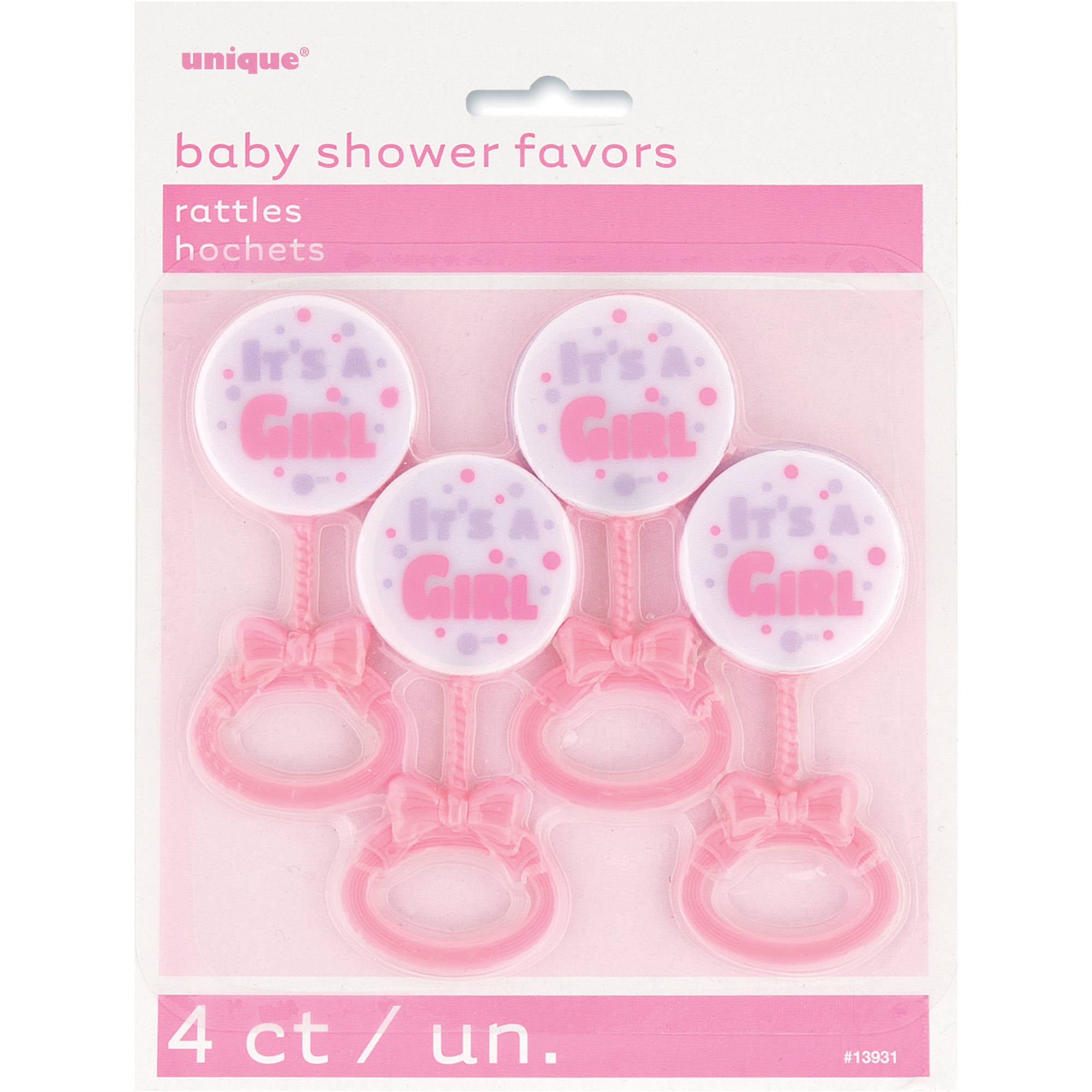 12 Fillable plastic baby rattles shower favor 