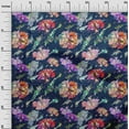 thumbnail image 2 of oneOone Viscose Chiffon Navy Blue Fabric Texture|Leaves & Floral Artistic Sewing Fabric By The Yard Printed Diy Clothing Sewing Supplies 42 Inch Wide, 2 of 4