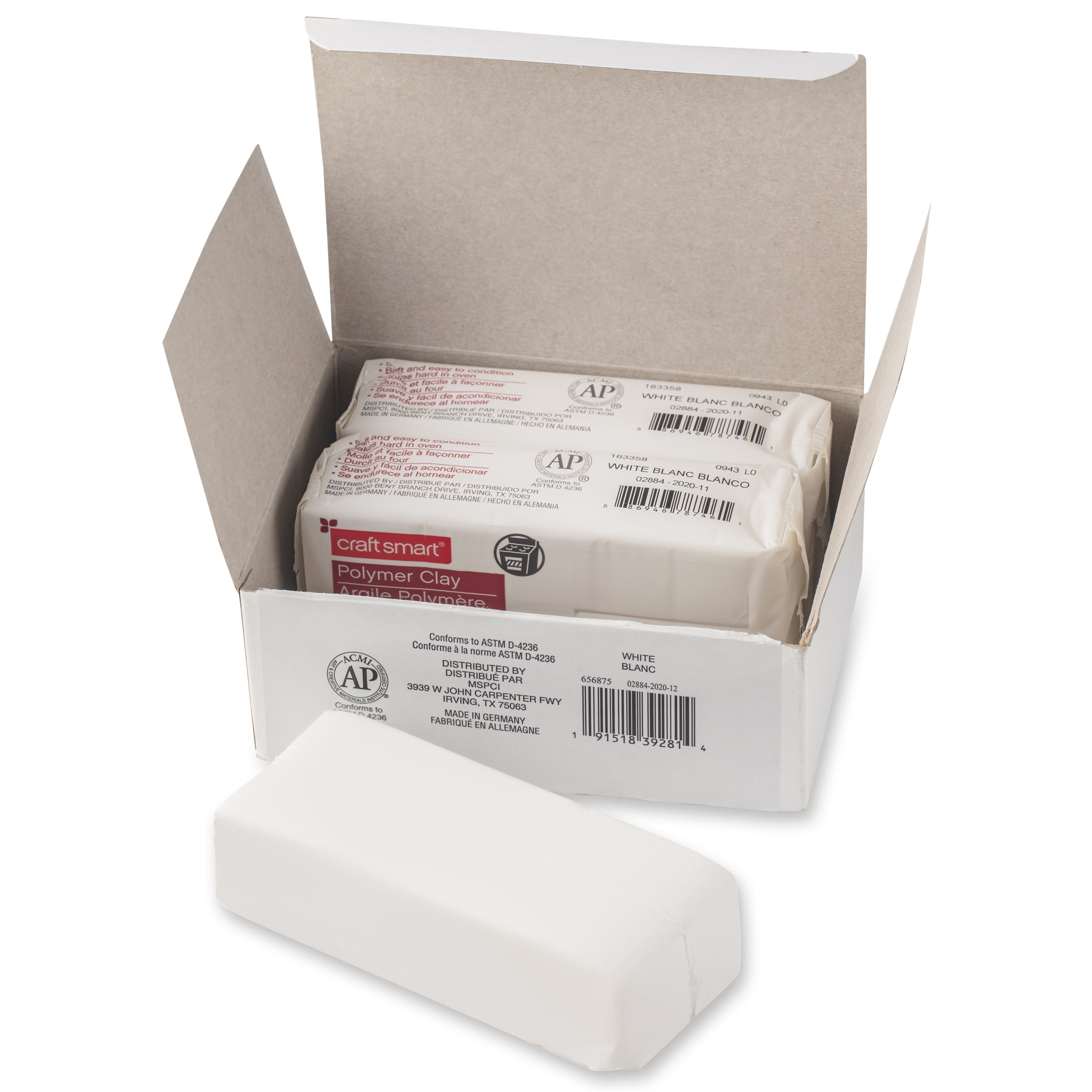 3lbs White Oven-Bake Polymer Clay by Craft Smart - Non-Toxic Modeling Clay for Jewelry - Projects - Sculpting - and Projects - 1 Pack