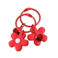 thumbnail image 2 of harmtty 2Pcs Women Candy Color Flower Bell Key Ring Chain Bag Clothing Pendant Decor,Red, 2 of 8