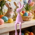 thumbnail image 6 of 1PCS Ceramic Rabbit Figurine Rabbit Statue Shelf Sitter Decor, Long-Eared Sitting Bunnies Sculpture for Home Bookshelf Mantel Elegant Art Decor for Birthday Gift, 6 of 9