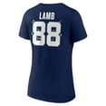 thumbnail image 3 of Women's CeeDee Lamb Navy Dallas Cowboys Floral Name & Number V-Neck T-Shirt, 3 of 3