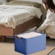 thumbnail image 4 of Caja de tela plegable con tapa | Organizador de armario para ropa | Contenedor plegable para dormitorio, viajes y juguetes infantiles | Azul marino, 4 of 6