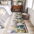 thumbnail image 4 of 2'x6' Rug Runners for Hallways Kitchen, Daisies Flowers Non Slip Entryway Beside Floor Carpet Runner, Bottle Floral Vintage Watercolor Washable Laundry Room Bedroom Throw Rugs Mat for Family Pet, 4 of 8