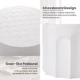 thumbnail image 2 of VENTOPYR 16.9" Cylindrical Outdoor Side Table with Checkerboard Pattern Top, Outdoor & Indoor Use for Garden, Patio, Living Room, White, 2 of 6