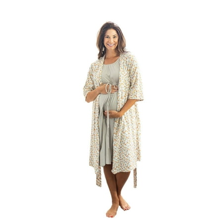 

3 in 1 Maternity Labor Delivery Nursing Hospital Birthing Gown & Matching Robe Delivery Robe Maternity Robe Maternity Gown Hospital Gown Maternity Women Gown