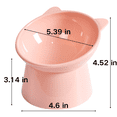 thumbnail image 3 of CuiLiyq Pet Feeding Bowl, 15 Degree Tilted Raised Cat Dog Bowl with Non Slip Base, Anti Overturn Plastic Bowl for Small Pets (Pink), 3 of 3
