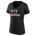 thumbnail image 2 of Women's Black Chicago Blackhawks Shout Out V-Neck T-Shirt, 2 of 3