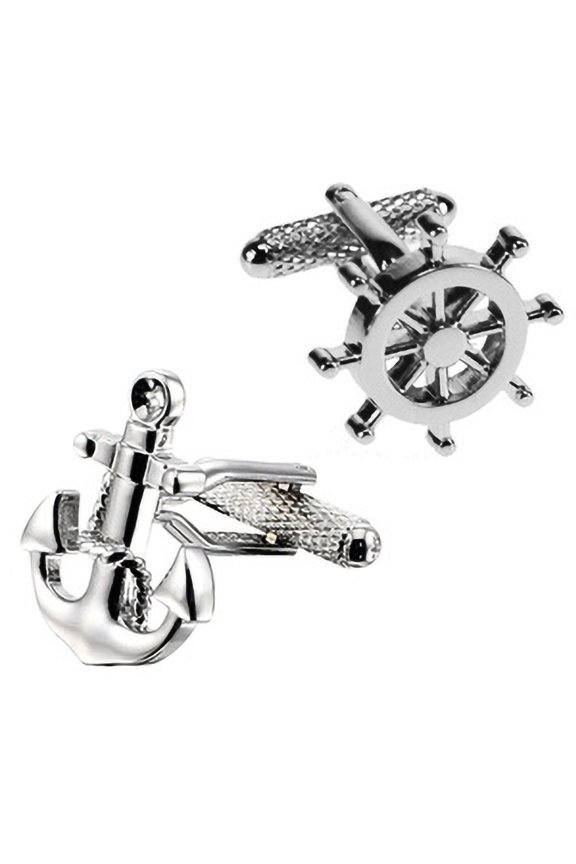 Anchor & Ships Wheel Sailor Cufflinks