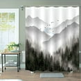 thumbnail image 4 of Extra Long 84 Inch Gray Misty Forest Shower Curtain Grey Nature Foggy Tree Mountain Shower Curtains for Bathroom Waterproof Fabric Woodland Decorative Modern Bath Curtain (Dark1, 72" x 84"), 4 of 6