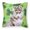 Grey, variant on Siberian Husky St.Patricks Fabric Decorative Pillow