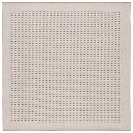 SAFAVIEH Sisal Performance Arthur Solid Indoor/Outdoor Area Rug, Beige/Natural, 6'7" x 6'7" Square