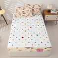 thumbnail image 4 of Homewish Bow Western Boot Kids Zipper Twin Comforter Sets with Fitted Sheet and 2 Pillowcases, Yellow Cartoon Zipper Bedding Set, Polka Dots Reversible, 4 Pieces, 4 of 6