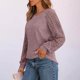 thumbnail image 4 of Tops formales,Blusa de encaje con patchwork para mujer, manga larga, cuello redondo, tejido de poliéster, estilo bohemio, uso diario informal, sopatenor, 4 of 8