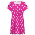 thumbnail image 3 of Cute Ghosts Halloween Themed Pink Pattern Short Sleeve Dress Women Summer Evening Dresses Ladies Sundress, 3 of 7