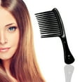 thumbnail image 4 of Large Wide Tooth Comb Handle Detangling Reduce Hair Loss Brush Tool (Black), 4 of 8