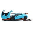 thumbnail image 2 of Lamborghini Huracan STO Blue with Black Top and Orange Accents 1/64 Diecast Model Car by Pop Race, 2 of 5