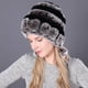 thumbnail image 5 of Guardurnaity Manténgase abrigado y a la moda, gorro de piel de conejo Rex para mujer, gorro tejido de piel de conejo sintética, gorro cálido de Sombreros, 5 of 6