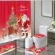 thumbnail image 4 of Cortinas de Ducha para Baño Impreso Impermeable Cortina de Ducha de Poliéster Conjunto de Cuatro Piezas con Almohadillas Absorbentes, 4 of 4
