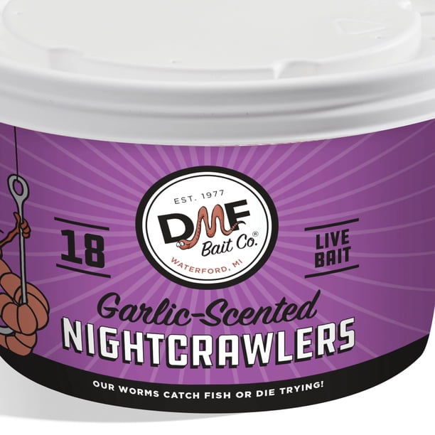 Live Bait Dead Bait EP(中古品) DMF Bait Co., 18 Garlic Canadian Nightcrawlers, Fishing Live Bait