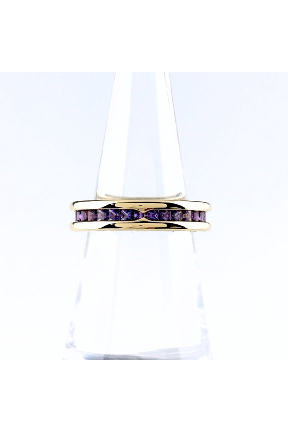 Pre-Owned Bulgari BVLGARI B.zero1 Ring YG Yellow Gold Amethyst 750 Women's