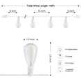 thumbnail image 6 of JONATHAN Y 10-Light Indoor/Outdoor 10 ft. Rustic Industrial ST38 Clear Bulb String Lights, White - LED, 6 of 6