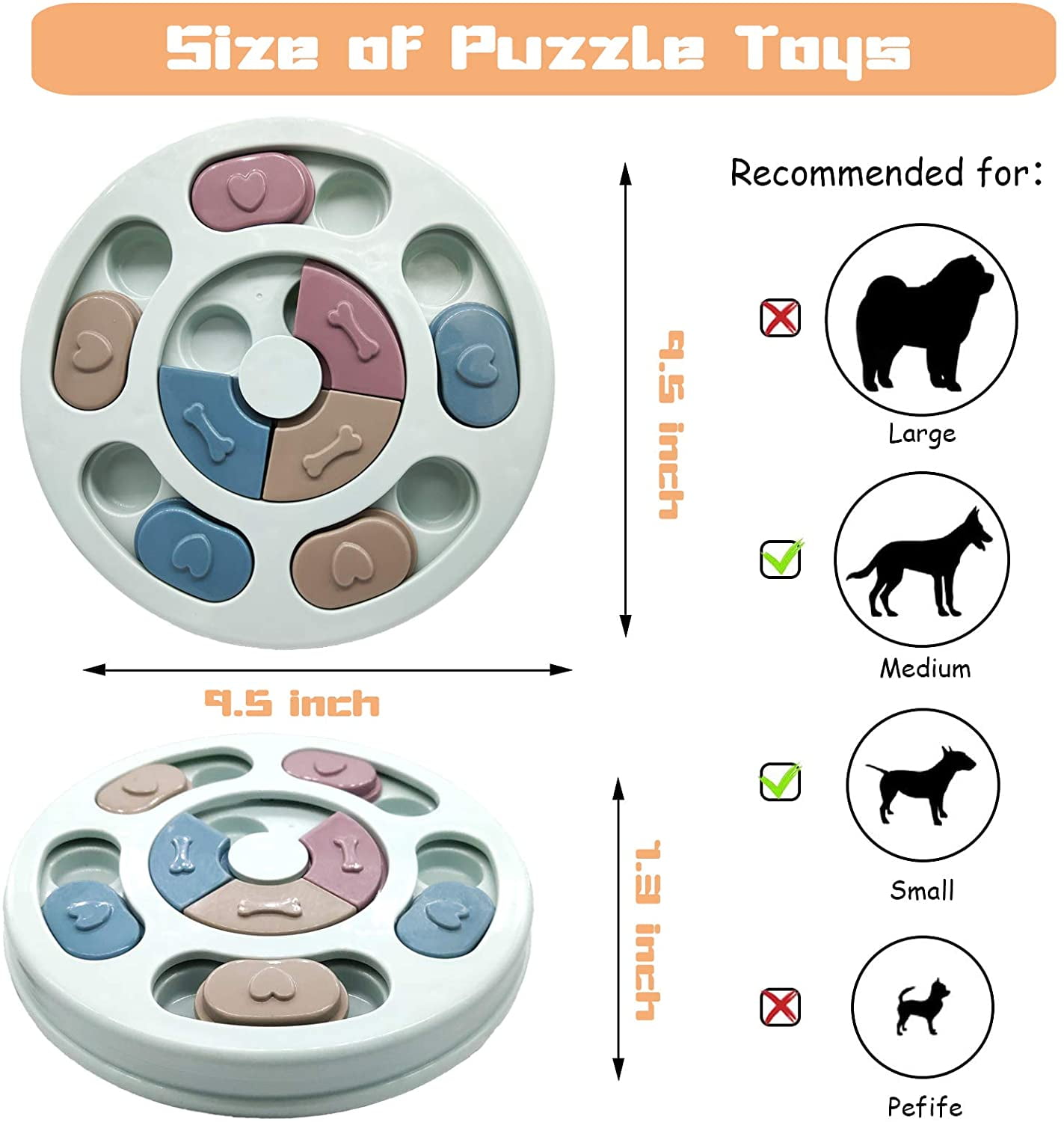 Miryoku Dog Puzzle Toys,Dog Puzzles for Smart Dogs,Pets  Interactive Toys for Smart Dogs to Brain Stimulation Slow Feeding Treat  Dispener to Aid Digestion,Interactive Dog Toys Dog Games - Yellow : Pet