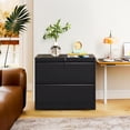 thumbnail image 3 of Lateral File Cabinet with Lock, 2 Drawer Metal Filing Cabinet, File Cabinet Organizer for Home Office, Easy Assembly, Lockingl File Cabinets for Legal/Letter/A4, 35.43"W x 15.75"D x 28.5"H,Black, 3 of 9