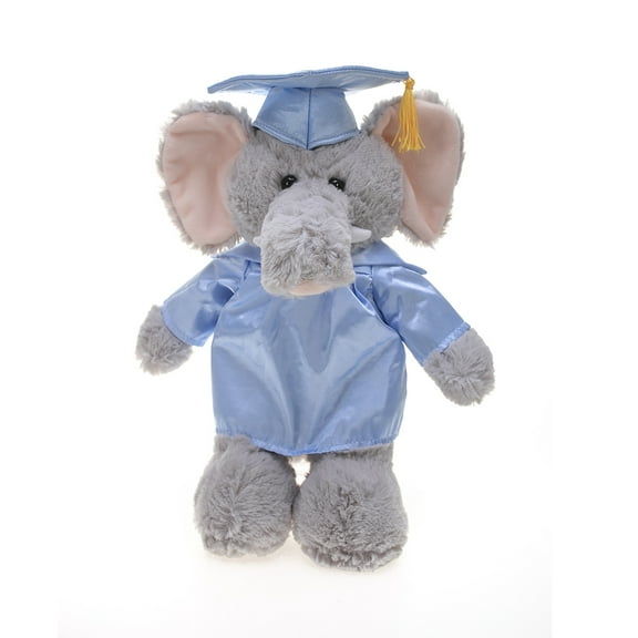 Made by Aliens Personalized Elephant Stuffed Animal Plush Toy – Perfect Gift for Graduation Name or Your School Logo on Gown, Best for Any Grad School Kids 12 Inches