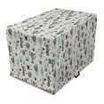 thumbnail image 1 of Cactus Dog Crate Cover, Doodle Style Cartoon Plant Arrangement with Geometrical Background Foliage, Easy to Use Pet Kennel Cover for Medium Large Dogs, 35" x 23" x 27", Mint Black Beige, by Ambesonne, 1 of 6