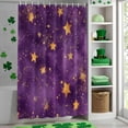 thumbnail image 4 of Shower Curtain, Watercolor Starry Sky on Purple Waterproof Shower Curtain Set with Hooks for Bathroom Showers,Stalls and Bathtubs,72x72In Dream Seamless Gold Star, 4 of 9