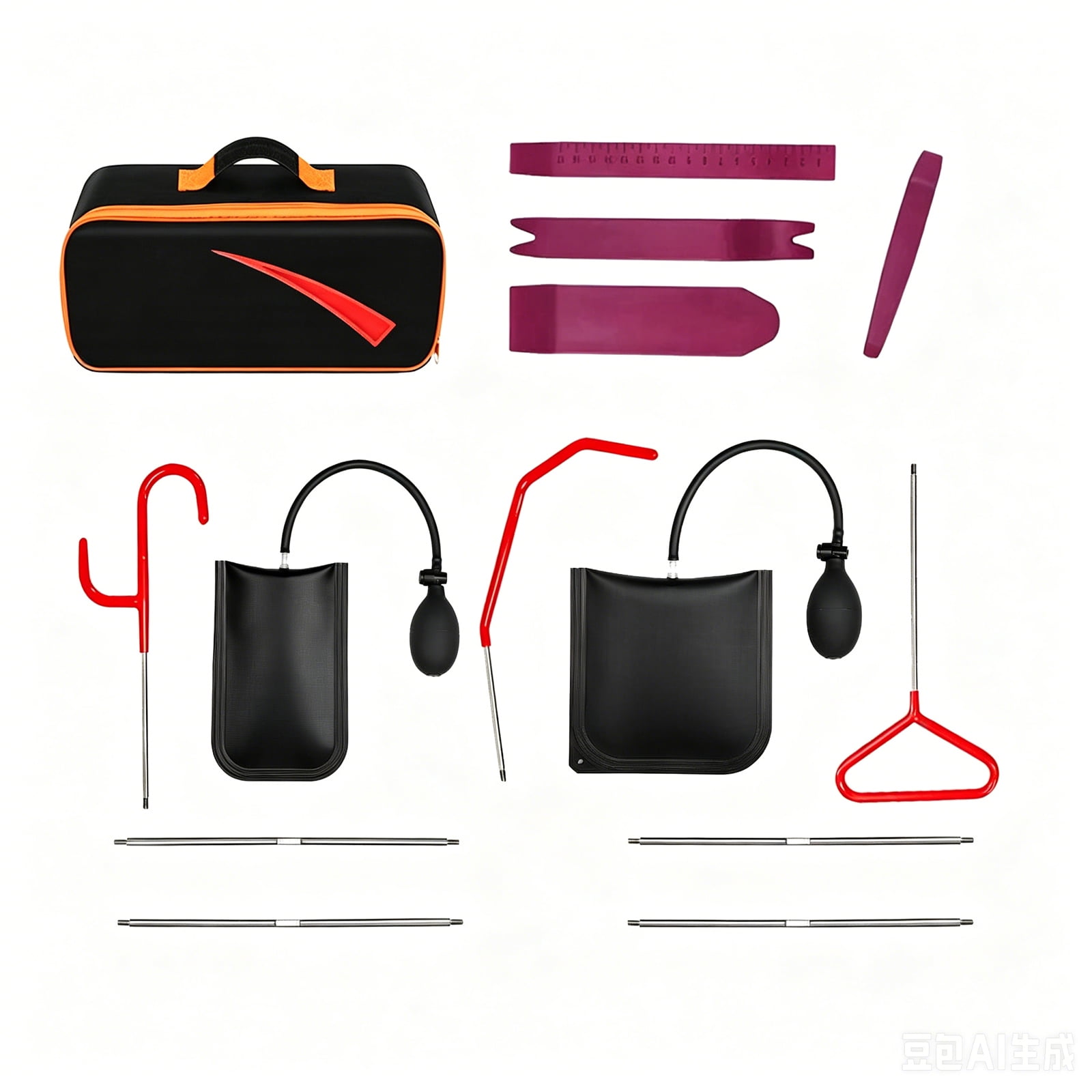 GPANDAG 25-Piece Stainless Steel Repair Tools,59-inch Window and Door Emergency Tool,Fifth-Wheel Pin Puller Automotive Tool Kit