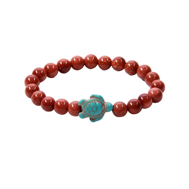 Guardurnaity de tortuga , pulseras de amistad de piedra Natural elástica exquisita ajustable, regalos para mejores amigos para mujeres y hombres Ropa, zapatos y accesorios Miscelánea