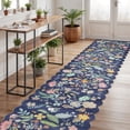 thumbnail image 3 of Washable 2'6x12 Hallway Runner Rug: Entryway Non Slip Floral Rug Farmhouse Soft Stain Resistant Carpet For Kitchen Bathroom Bedroom Low Pile Pet Friendly Floor Mat Living Room(2'6x12/purple), 3 of 8