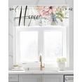thumbnail image 2 of Floral Spring Linen Curtain Valance for Bedroom/Bathroom/Kitchen/Office/Living/Dining Room Window,Spring Summer Bottle Flower White Pocket Topper Drapes Decorative Cafe Drapery Panel 42"x12", 2 of 6