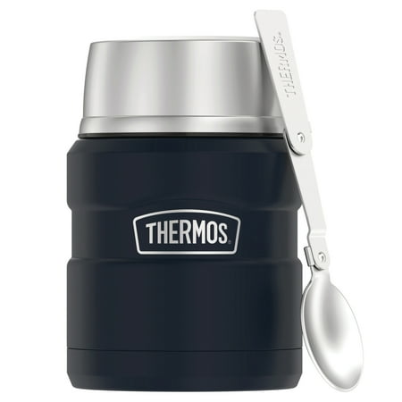 Thermos SK3000MDB4 16-Ounce Stainless King Vacuum-Insulated Stainless Food Jar with Folding Spoon (Midnight Blue)
