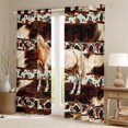 thumbnail image 2 of Castle Fairy Farmhouse Animal Horse Cow Print Curtains Pack of 2 (42x84 Each) for Teens Adults,Bohemian Western Aztec Curtains Blackout,Exotic Style Bedroom Curtains,Lightweight Room Decor, 2 of 6