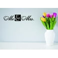 thumbnail image 1 of Decal Wall Sticker - Mr. & Mrs. Love Life Wedding Quote Home Decor Picture Art 12x30 Inches, 1 of 1