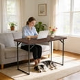 thumbnail image 4 of WASUHE 4 Foot Folding Table, Lightweight Adjustable Height Camping Table with Non-Slip Legs, Indoor/Outdoor Essential, Grill, Events, Party, Bronw, 4 of 10
