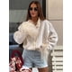 thumbnail image 2 of Cárdigan de punto de plumas para mujer, suéteres de manga larga con cuello redondo, holgados, de una sola botonadura, ropa de calle elegante informal para fiesta y Club, 2 of 5
