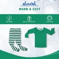 thumbnail image 6 of Elowel Matching Family Christmas Pajamas - Green Top & Striped Pants 2-Piece Set, 6 of 10