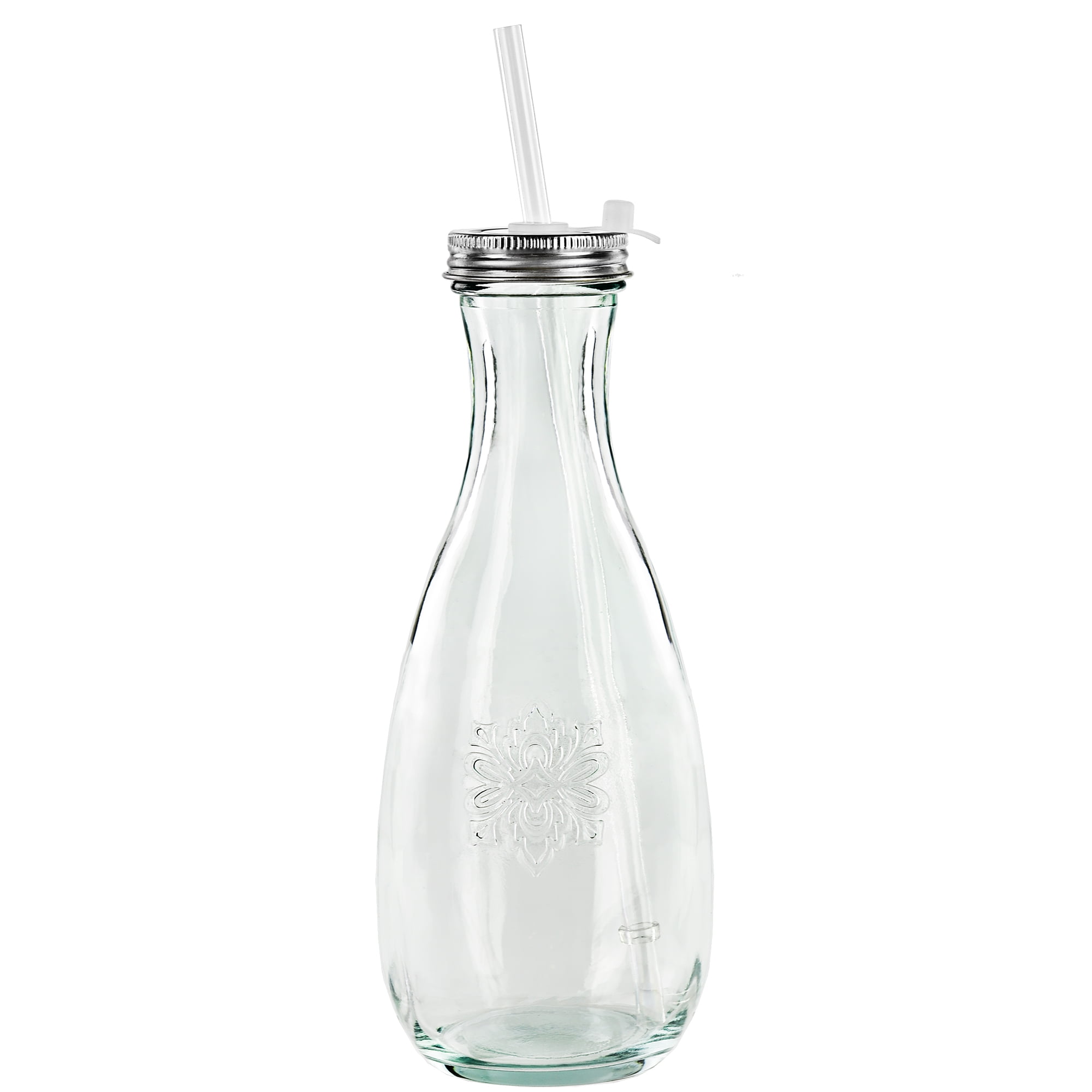Couronne Co Authentic Drinking Glass Bottle W Straw G5928 8 75 Couronne Co Authentic Drinking Glass Bottle W Straw G5928 8 75 Inches Tall 19 3 Ounce Capacity Clear Com