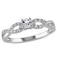 thumbnail image 1 of 1/4 Carat (ctw) Lab-Created White Sapphire Infinity Ring with Diamonds in Sterling Silver, 1 of 5