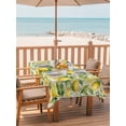 thumbnail image 2 of Outdoor Tablecloth with Umbrella Hole for Patio/Picnic/Party/Camping, Yellow Lemons Waterproof Table Cloth Rectangle Table Cover Washable, Summer Botanical Checkered Pastoral (60"x 102"), 2 of 8